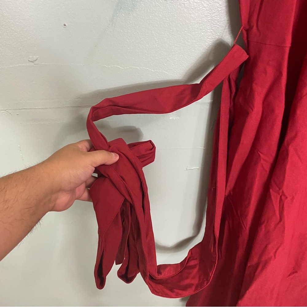 Betabrand Carol Jean Wrap Dress Red‎ Midi Size 2X - Picture 6 of 9